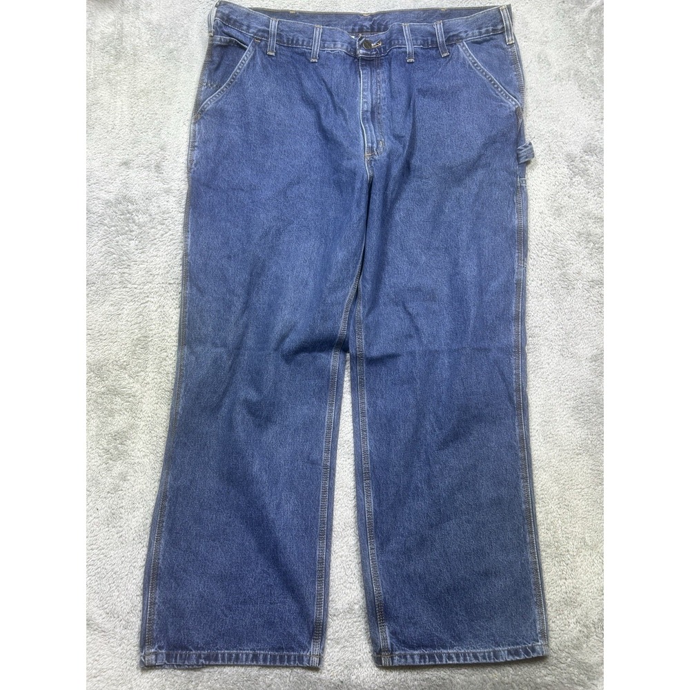 Carhartt Jeans Men's 44x32 (42x31) Blue Original Dungaree Fit Work Carpenter B13
